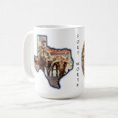 Fort Worth Stock Yards Texas Graphic on white, Tas Kaffeetasse (Vorderseite Links)