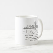Fort Worth Stylized Skyline | Benutzerdefinierter Kaffeetasse (VorderseiteRechts)