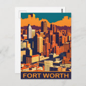 Fort Worth, Texas, City Skyline, Travel Postkarte (Vorne/Hinten)