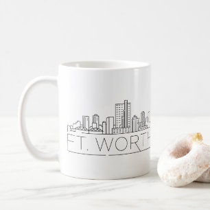 Fort Worth, Texas  City Stylized Skyline Kaffeetasse