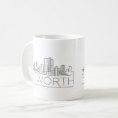 Fort Worth, Texas| City Stylized Skyline Kaffeetasse (Vorderseite Links)