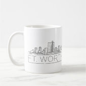 Fort Worth, Texas| City Stylized Skyline Kaffeetasse (Links)