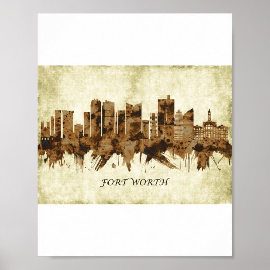 Fort Worth Texas Cityscape Poster (Vorne)