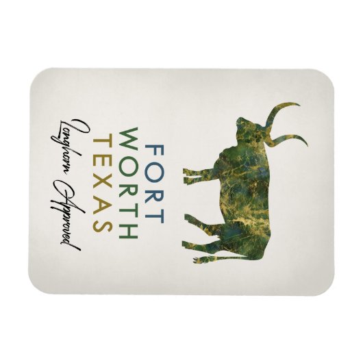 Fort Worth Texas Dark Marble Magnet (Horizontal)