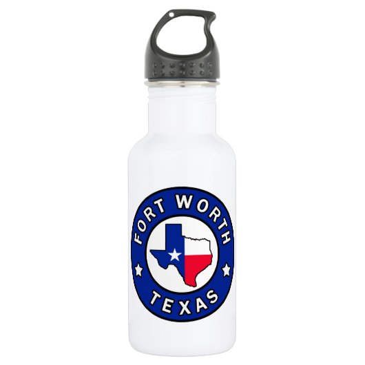 Fort Worth Texas Edelstahlflasche (Vorderseite)
