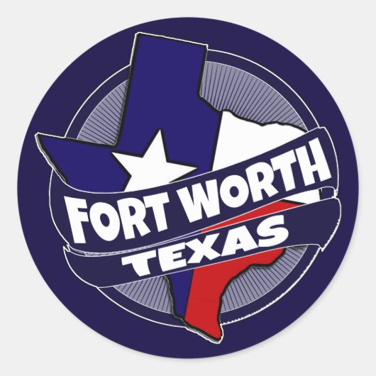 Fort Worth Texas Fahne platzt Aufkleber (Vorderseite)