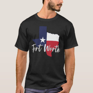 Fort Worth, Texas Flag Karte Männer schwarz T-Shirt