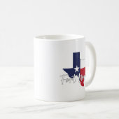 Fort Worth, Texas Flag Map Kaffeetasse (VorderseiteRechts)
