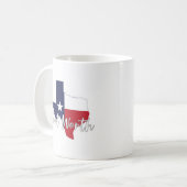 Fort Worth, Texas Flag Map Kaffeetasse (Vorderseite Links)