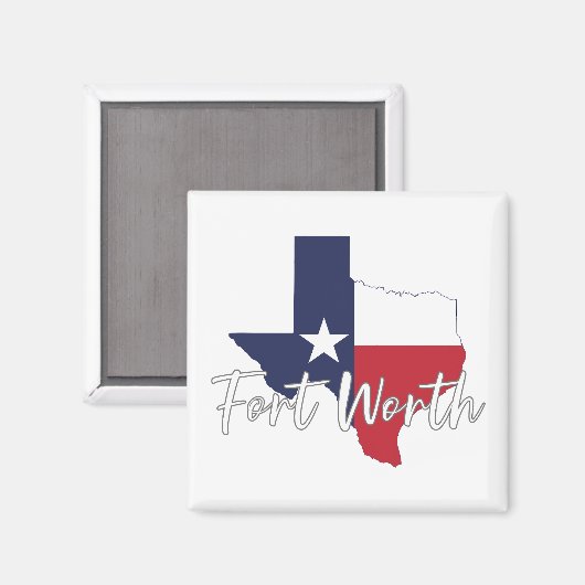Fort Worth, Texas Flag Map Magnet (Vorderseite/Rückseite)