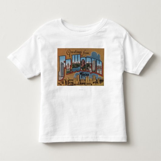 Fort Worth, Texas - große Buchstabe-Szenen Kleinkind T-shirt (Vorderseite)