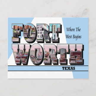 Fort Worth Texas Large Letter Postcard Postkarte