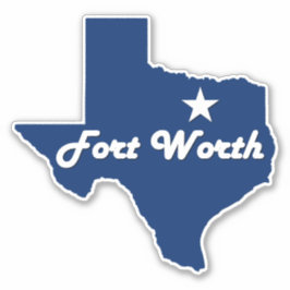 Fort Worth, Texas Lone Star Staat Map (Ft. Worth) Aufkleber