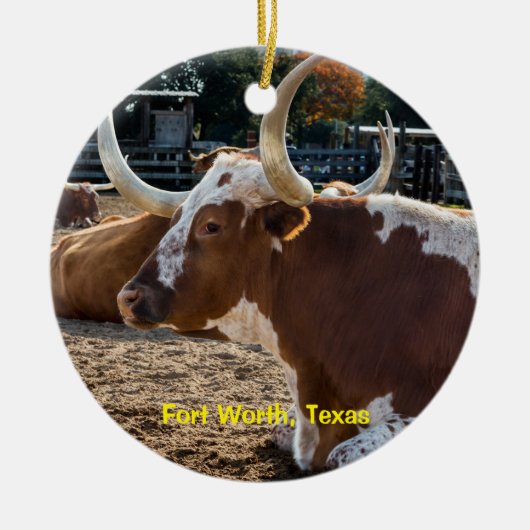 Fort Worth Texas Longhorns Keramik Ornament (Vorne)