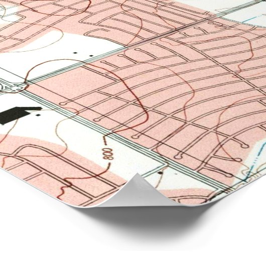 Fort Worth Texas Map (1995) Poster (Ecke)