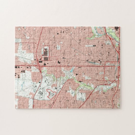 Fort Worth Texas Map (1995) Puzzle (Horizontal)