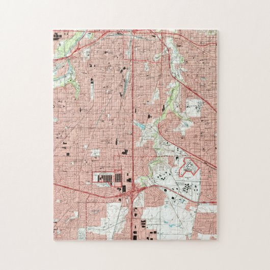 Fort Worth Texas Map (1995) Puzzle (Vertikal)