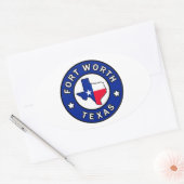 Fort Worth Texas Ovaler Aufkleber (Umschlag)