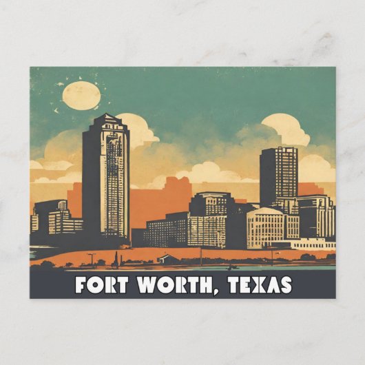 Fort Worth, Texas Postkarte (Vorderseite)