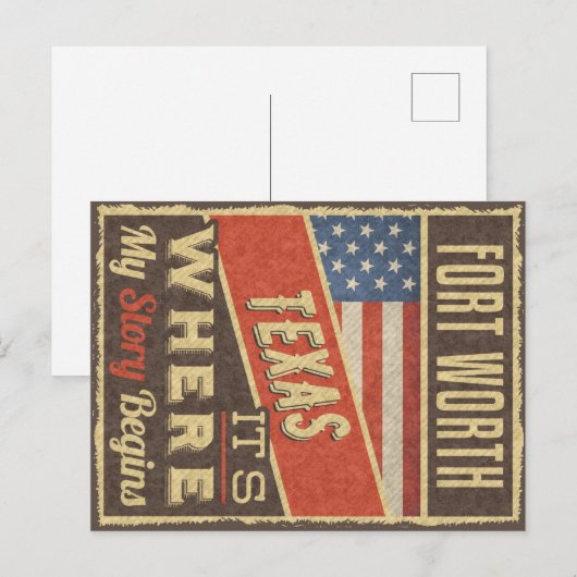 Fort Worth Texas Postkarte (Vorne/Hinten)
