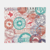 Fort Worth Texas: Reise Briefmarke. Fleecedecke (Vorderseite (Horizontal))