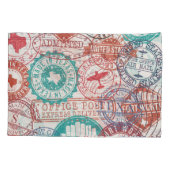 Fort Worth Texas: Reise Briefmarke. Kissenbezug (Rückseite)