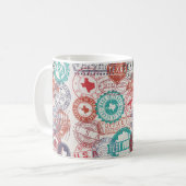 Fort Worth Texas Set der Briefmarke. Briefmarke. M Kaffeetasse (Vorderseite Links)