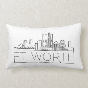 Fort Worth, Texas Skyline Lumbar Pillow Lendenkissen