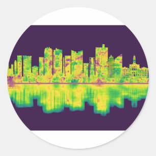 Fort Worth Texas Skyline Runder Aufkleber