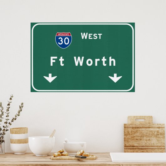 Fort Worth Texas tx Interstate Highway Freeway : Poster (Küche)