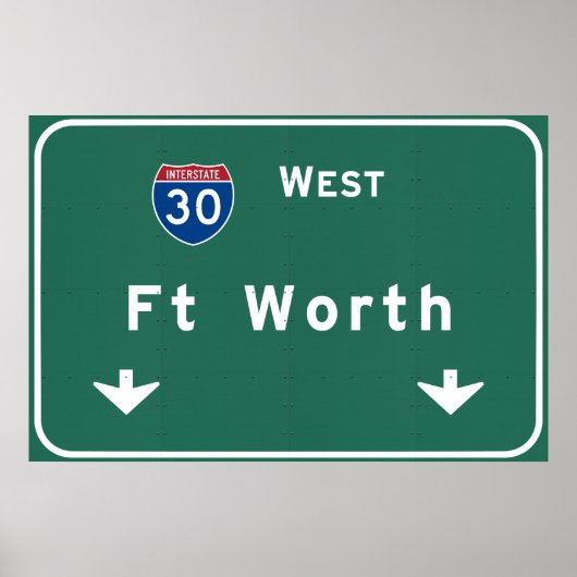 Fort Worth Texas tx Interstate Highway Freeway : Poster (Vorne)