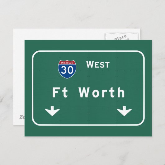 Fort Worth Texas tx Interstate Highway Freeway : Postkarte (Vorne/Hinten)