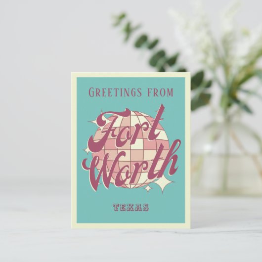 Fort Worth Texas Urlaub Retro Postcard Postkarte (Stehend Vorderseite)