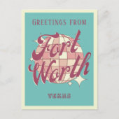 Fort Worth Texas Urlaub Retro Postcard Postkarte (Vorderseite)