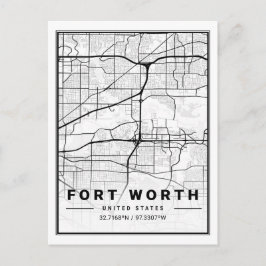 Fort Worth Texas USA Travel City Map Poster Postkarte