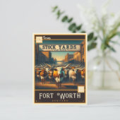 Fort Worth, Texas | VINTAG Postkarte (Stehend Vorderseite)