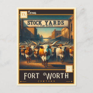 Fort Worth, Texas Vintage Postkarte