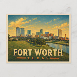 Fort Worth Texas Vintage Reise Postkarte