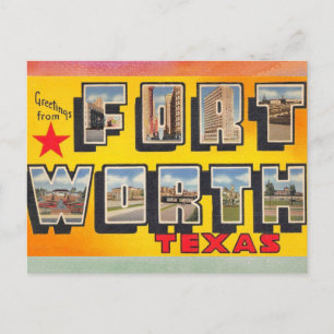 Fort Worth Texas Vintage Reise Postkarte
