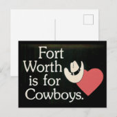 Fort Worth TX Cowboy Postkarte (Vorne/Hinten)