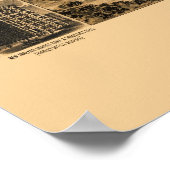 Fort Worth, TX Panorama Karte - 1891 Poster (Ecke)