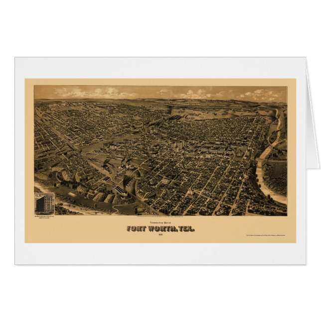 Fort Worth, TX panoramische Karte - 1891 (Vorderseite (Horizontal))