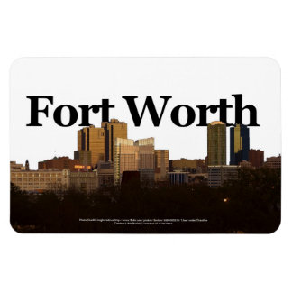 Fort Worth TX Skyline mit Fort Worth im Himmel Magnet