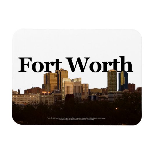 Fort Worth TX Skyline mit Fort Worth im Himmel Magnet (Horizontal)