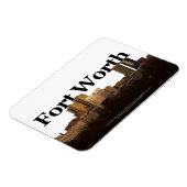 Fort Worth TX Skyline mit Fort Worth im Himmel Magnet (Linke Seite)