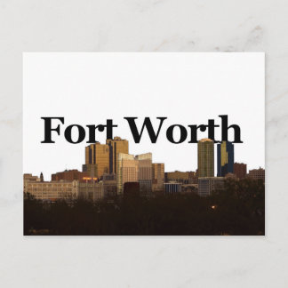 Fort Worth TX Skyline mit Fort Worth im Himmel Postkarte