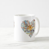 Fort Worth TX Vintag Map Kaffeetasse (VorderseiteRechts)