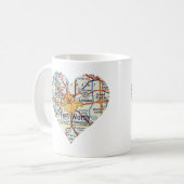 Fort Worth TX Vintag Map Kaffeetasse (Vorderseite Links)