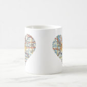 Fort Worth TX Vintag Map Kaffeetasse (Mittel)
