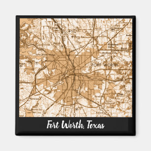 Fort Worth Vintage-Karte Magnet